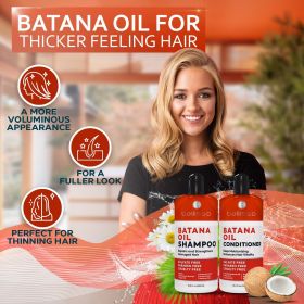 Batana Oil Shampoo and Conditioner Set Thickening Hair Products for Women and Men For Strengthening and Volumizing Fine and Thinning Hair Sulfate